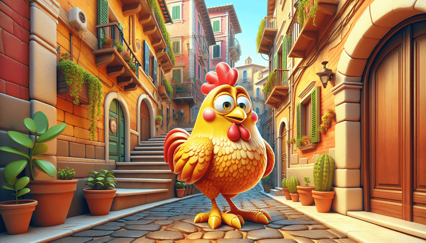 Pollo in un vicolo